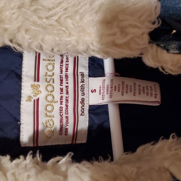 Aeropostale Denim Jean Fur Jacket - Picture 3 of 4